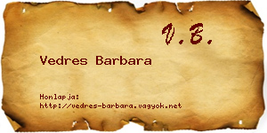 Vedres Barbara névjegykártya